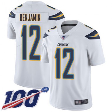 Los Angeles Chargers NFL Football Travis Benjamin White Jersey Men Limited  #12 Road 100th Season Vapor Untouchable->los angeles chargers->NFL Jersey